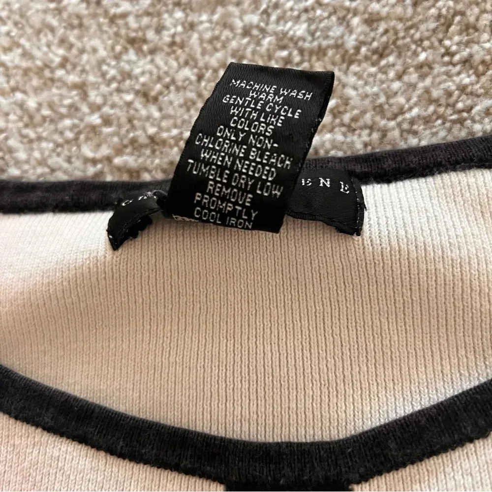 Geoffrey Beene Sport 3/4 Sleeve Black and White V-Neck Sweater 100% Cotton - Picture 7 of 10